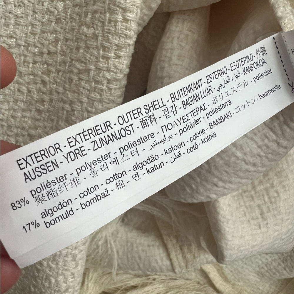 Zara L Maxi Off White Ivory Textured Weave Tweed Fringe Dress Blogger favorite - Picture 15 of 16